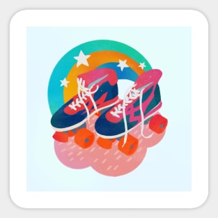 I love Rollerskates Sticker